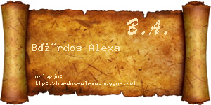 Bárdos Alexa névjegykártya